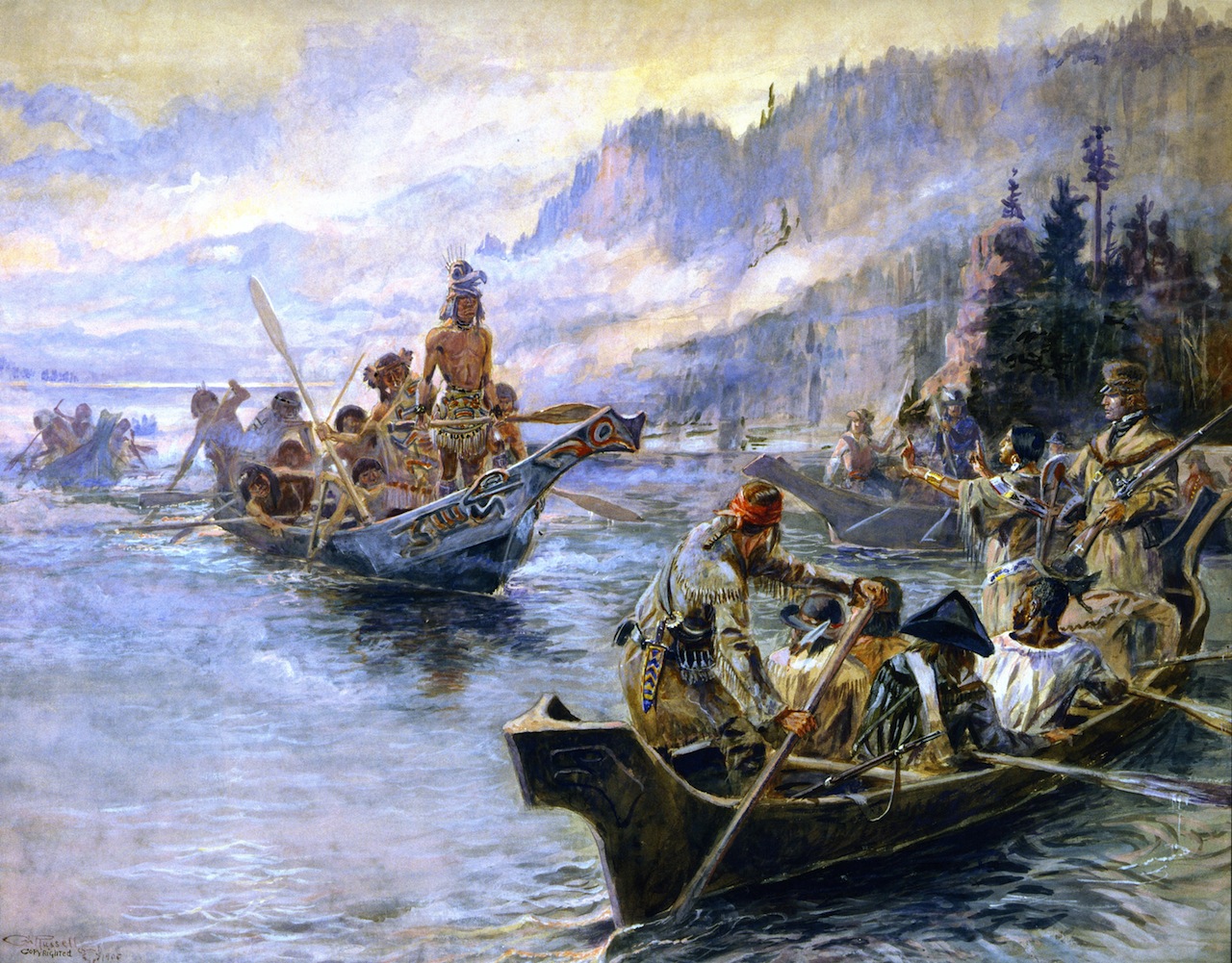 lewis-and-clark-on-the-lower-columbia-charles-marion-russell-oil